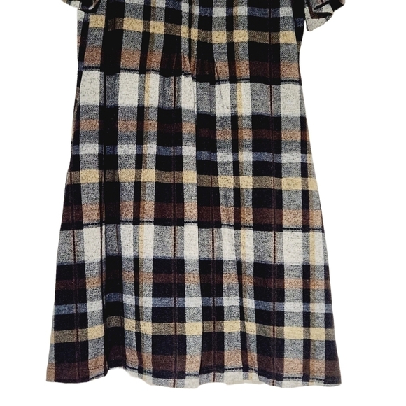 𝅺LA Nouvelle Renaissancela Brown Plaid Print Cowl Neck Sweater Dress Size: M - Picture 6 of 6